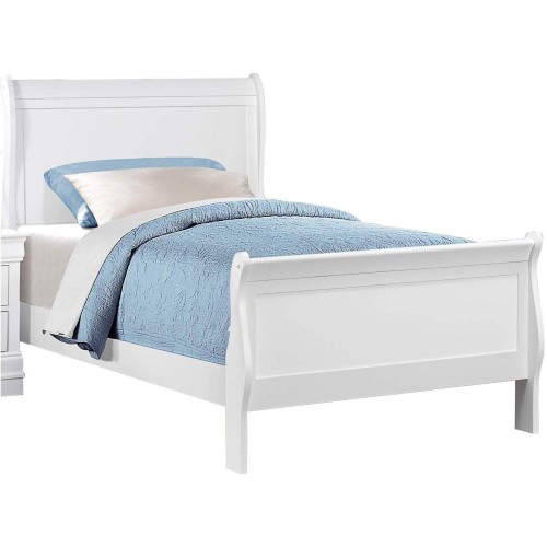 Louis Philippe Single Bedframe - White